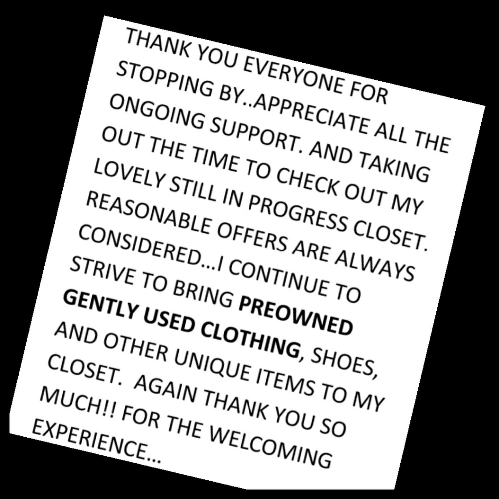 PREOWNED AND PRELOVED ITEMS